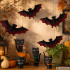 Halloweeni nahkhiirekaunistused, must-punased, komplektis 4 tk, 10 × 5,5 cm