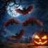 Halloweeni nahkhiirekaunistused, must-punased, komplektis 4 tk, 10 × 5,5 cm
