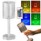 RGB LED kristalliefektiga lauaöölamp USB-laadimise ja puldiga