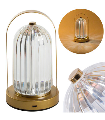 Kristallilaadne puutetundlik LED-laualamp, laterna kujuga, 3 valgusrežiimi, 21 cm