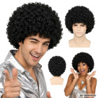 Must lokkis afroparukas kostüümipidudeks