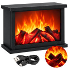 Liikuva leegiefektiga dekoratiivne led-kamin, must, 25 × 17 × 13 cm