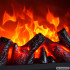 Liikuva leegiefektiga dekoratiivne led-kamin, must, 25 × 17 × 13 cm