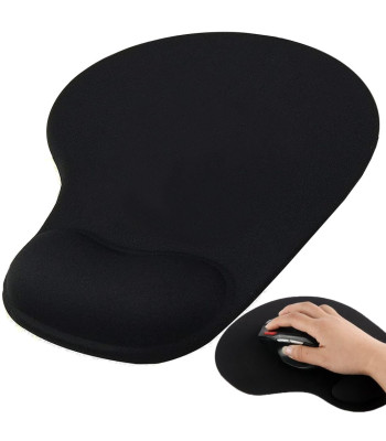 Ergonoomiline geeltoega randmetoega hiirematt, must, 19 × 23 cm