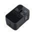Universaalne reisipistiku adapter UK, USA, EU ja AUS pistikupesadele, 2 USB-porti, must