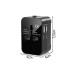 Universaalne reisipistiku adapter UK, USA, EU ja AUS pistikupesadele, 2 USB-porti, must