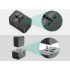 Universaalne reisipistiku adapter UK, USA, EU ja AUS pistikupesadele, 2 USB-porti, must