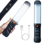 Akuga töökoja lamp 48 cob-ledi, usb-laadimise, riputuskonksu ja magnetitega
