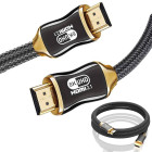 Ülikiire hdmi 2.1 kaabel kullatud kontaktide ja nailonpunutisega, 8k 60hz / 4k 120hz, 3m