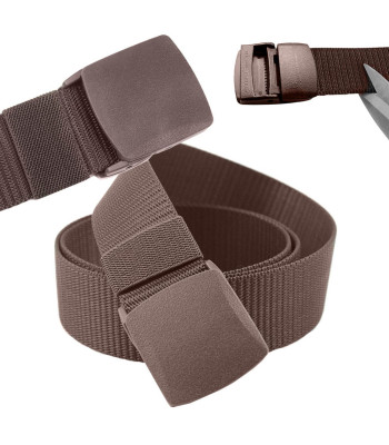 Pruun plastpandlaga taktikaline püksirihm, 120cm x 3,7cm