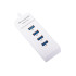 USB-jaotur LED-valgustusega, valge, 4 porti, USB 3.0