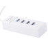 USB-jaotur LED-valgustusega, valge, 4 porti, USB 3.0