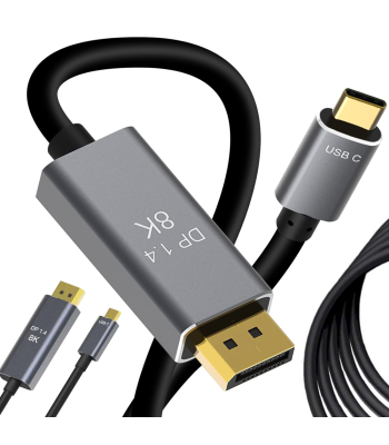 DisplayPorti–USB-C video- ja audiokaabel 8K/4K/2K, 1.4, 1,8m