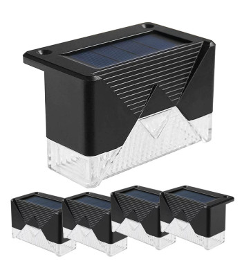 Päikesepatareiga LED-aiavalgustid trepile, terrassile ja aeda, hämarikuandur, 4 tk