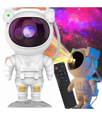 Astronaudi kujuline täheprojektor ja öölamp, LED-laser, kaugjuhtimispuldiga