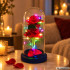Igavesed roosid klaaskuplis rgb-led-valgustusega, punased