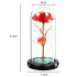 Igavene punakuldne roos klaaskupli all rgb-led-valgustusega – 21cm