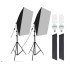 Fotostuudio softbox-valgustite komplekt statiividega, 2 × 135 W