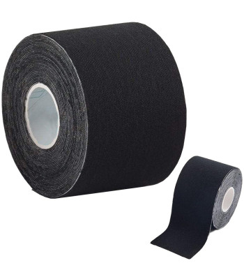 Jäik kinesioloogiateip teipimiseks, must, 5 cm x 5 m