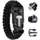 Survival-käevõru kompassi, tulepulga, tera, paracord-nööri ja vilega, 5 ühes