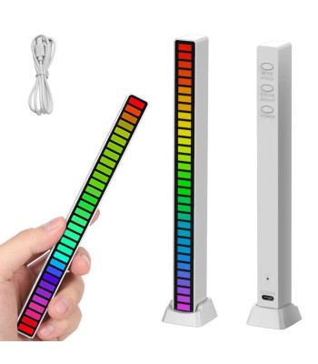 Helireaktiivne RGB LED-valgusriba, USB-laetav