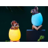 Dinosaurusemuna kujuline RGB LED-öövalgusti lastele – Triceratops