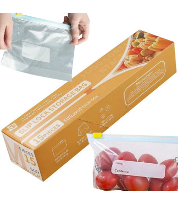 Liuglukuga toidu säilituskotid, 1200 ml, 15 tk
