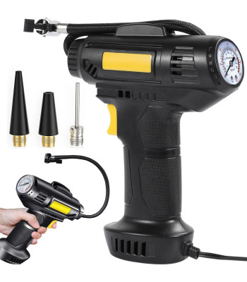 Autokompressor rehvide ja täispuhutavate esemete pumpamiseks, täitepüstoliga, LED, 12 V, 120 W, 150 PSI/10 bar