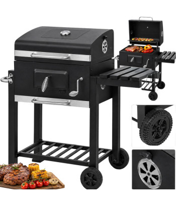 Aia söegrill kaane, termomeetri, kahe resti ja tuhatoosiga, suur