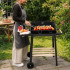 Suur söegrill aeda rataste, riiulite ja tuulekaitsega