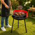Ümmargune söe- ja briketigrill tuulekaitse ning reguleeritava grillrestiga, 55 cm, Ø 35 cm