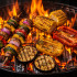 Ümmargune söe- ja briketigrill tuulekaitse ning reguleeritava grillrestiga, 55 cm, Ø 35 cm