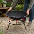 Metallist aia lõkkease grillresti ja tulehargiga, must, 55 cm