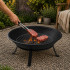 Metallist aia lõkkease grillresti ja tulehargiga, must, 55 cm