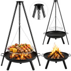 Aia tulease koos grilli, riputatava resti ja statiiviga, 2-ühes – tulease Ø 58 cm, grillrest Ø 51 cm