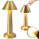 Puutetundlik juhtmevaba LED-öölamp, 3 valgusvärvi, kuldne, 23,5 cm