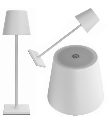 Valge puutetundlik juhtmeta LED-öölamp kolme valgusvärvi ja hämardamisega, 38 cm