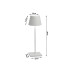Valge puutetundlik juhtmeta LED-öölamp kolme valgusvärvi ja hämardamisega, 38 cm