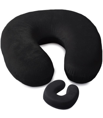 U-kujuline kaelapadi – reisipadi autosse, mäluefektiga vaht, must, 27cm x 26cm x 8cm