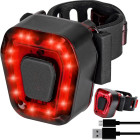 Tagumine jalgrattatuli, USB-laetav, punase valgusega, 14 LED-i