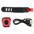 Tagumine jalgrattatuli, USB-laetav, punase valgusega, 14 LED-i