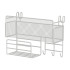 Metallist köögi seinariiul-organisaator loft-stiilis, taskurätikuhoidiku ja 3 konksuga, 25 × 37 × 13 cm