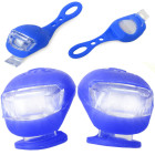 Silikoonist veekindlad sinised jalgratta esituled, 2 tk