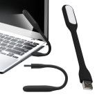 Painduv silikoonist USB-lamp arvutile ja sülearvutile, 6 LED-i, must, 16,7 × 1,8 cm