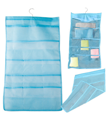 Kahepoolne rippuv pesuorganiseerija riidepuuga, 22 taskut, 70 × 40 cm