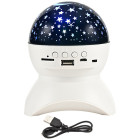 Tähistaeva projektor-öölamp Bluetooth-kõlari ja USB-ühendusega, 11cm x 13cm