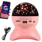 Täheprojektor-öölamp Bluetooth-kõlari ja USB-ga, roosa, 11 × 13 cm