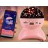 Täheprojektor-öölamp Bluetooth-kõlari ja USB-ga, roosa, 11 × 13 cm