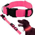 Helendav LED-kaelarihm koerale ja kassile, roosa, 36–59 cm