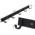 Seinale kinnitatav riidenagi, 5 konksuga, must, loft-stiilis, 38,5 cm